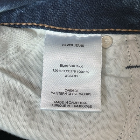 Silver Jeans Co. Elyse Curvy Fit Mid Rise Slim Boot Denim Jeans 28 x 33 - Picture 8 of 10